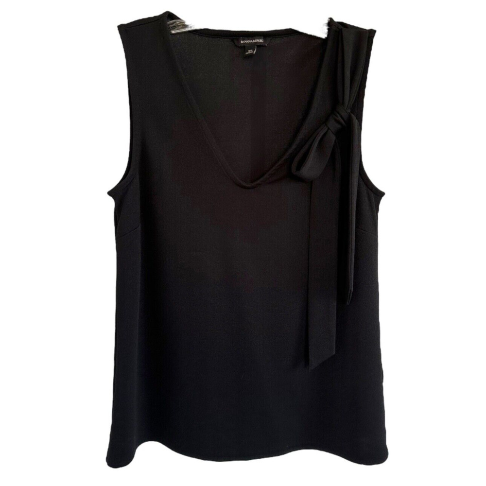 Banana Republic Women's Sleeveless Bow Knot Stretch Top Size XS Black